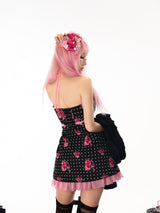 Rose Window Strapless Halter Dress