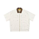 [UNISEX] C.O.M.E Mechanic Short Sleeve Work Jacket (White)