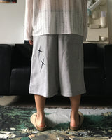 AO cross embroidery Bermuda sweatpants