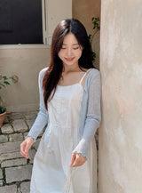 #Wave Ribbon Bolero Knit Cardigan (4color)