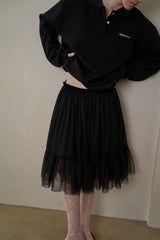 Tulle midi skirt_black