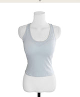 [ cap insert ] scoop two-line halter tank top