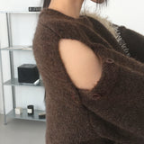 Siang open shoulder button knitwear