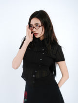 ROSE LAYERED SKIRT [BLACK]