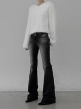 Angora Fur Crop Hooded Sweatshirt