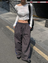 Cami Side Color Matching String Nylon Pants