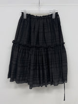 Shiny Flare Midi Skirt