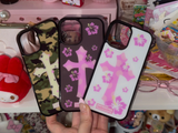 gal cross pink glass case