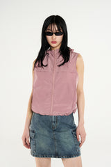 セミ クロップ フード ベスト / Semi Crop Hooded Vest