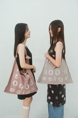 000Design Cotton Check Tie Bag / Burgundy