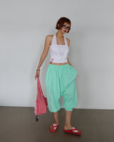 4 color banding harem baggy Aladdin half-length shorts