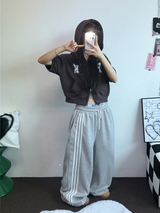 CUTIE DOWN SNAP 🤎🎀 トラックスリーラインパンツ 🧸💕💙🩶🖤6COLOR