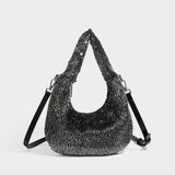 Hand-Beaded Chain Handle Evening Bag