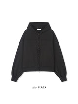 curved hood zip up(2colors)