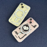 [MagSafe phone case] キルトラインキャット フォンケース