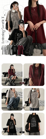 ペリー レタリング オーバーサイズ フィット 半袖 Tシャツ