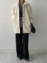 [wool 30%] ヘアシングルオーバーフィットハーフコート
