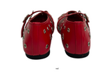チラーアイレットストラップフラットシューズ（2c）