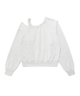 W OFF SHOULDER NECKLACE SWEATSHIRT LIGHT GREY(CV2FFFM440A)