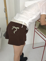 フコリボンエンブロイダリーショートパンツ