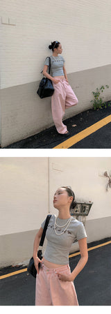 ダックスフントビーズ ラウンドショートスリーブ Tシャツ