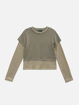 ソフトカラーブロックレイヤーTシャツ (3c)