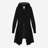 Detach Panel Knit Hoodie / Black