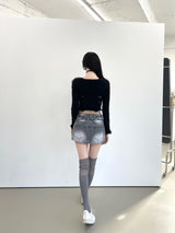 ピアシングスターデニムミニスカート