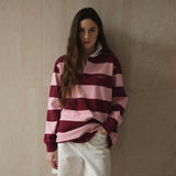 Striped Rugby Shirt_Pink