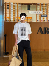 [A-T0198] スコティッシュフォールドモノクロフォト半袖T