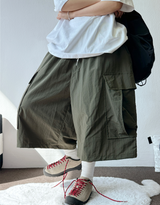 NYLON CARGO WOOODY BERMUDA💚🥨🩶🖤4COLOR