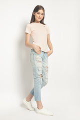 Flo レディース T シャツ ライトピンク