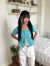 Meku Knit Short-Sleeve Cardigan
