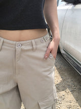 Haeran Two-Buckle Big Cargo Pocket Wide Pants