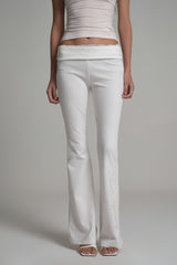 Lace tea bootscut pants, White