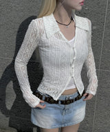 Floral Lace Shirt (2colors)
