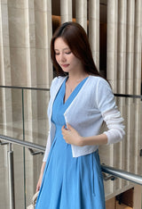 Javet V-Neck Pintuck Flare Long One Piece