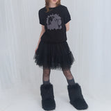 [FANCY X DUSTY] ダスティーサロンクロップニット (BLACK) F25NM1006