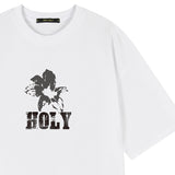 HOLY FLOWER OVER FIT SHORT-SLEEVED T-SHIRT_WHITE