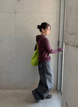 [unisex] シュエンコットン カーブドワイドバンディングパンツ
