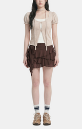 Dalen Layered Puff Cardigan Set