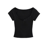 Elyra Snap V-Neck Tee