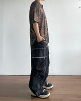 Terry Cargo Denim Pants