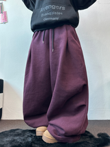 PARACHUTE TWO PINTUCK BALLOON LONG WIDE PANTS 🖤🩶💜🤎🩷5COLOR