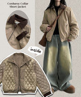 Neming Golden Collar Quilted Short Jacket