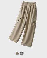 Stable Soft Cargo Fleece Brushed Semi Wide Banding Pants