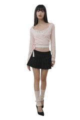 Canelé fake pocket skirt, Black