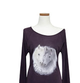 Pony Printing One Shoulder Long Sleeve