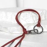 Suede string lettering bracelet_orange