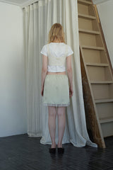 Petal satin skirt_mint